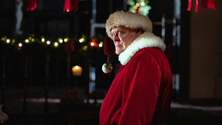 Red Snow Shudder acquisition art for the Finnish vampire Santa horror-comedy