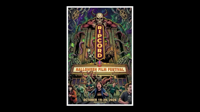 Ripcord Halloween Film Festival poster with a horned creature above the event marquee.