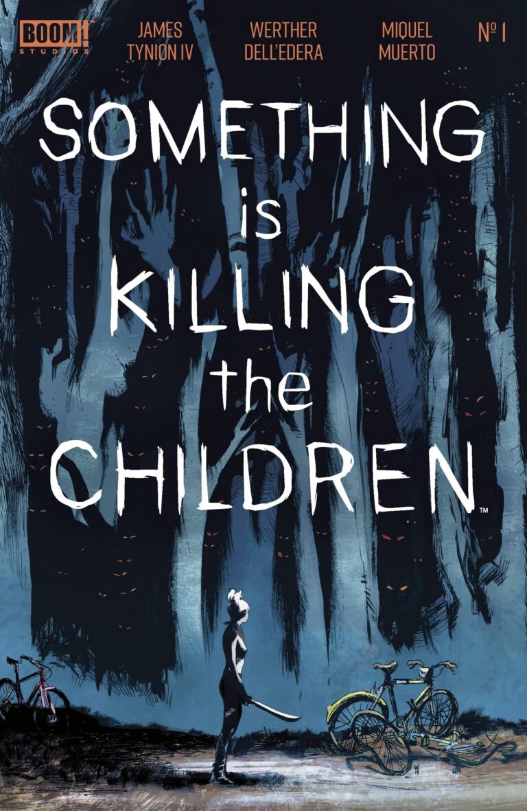 Something Is Killing the Children comic cover featuring Erica Slaughter in a dark forest